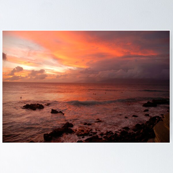 Surf @ Sunset Honolua Bay Maui Poster