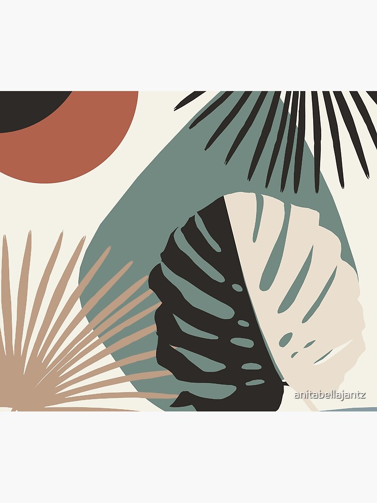 Minimal Yin Yang Monstera Fan Palm Finesse #1 #tropical #decor #art by anitabellajantz