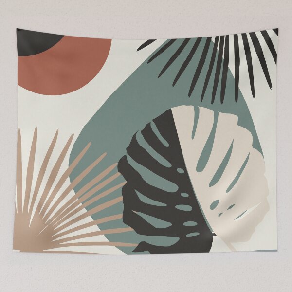 Item preview, Minimal Yin Yang Monstera Fan Palm Finesse #1 #tropical #decor #art  designed and sold by Anita's & Bella's Art.