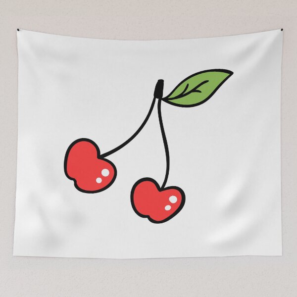Item preview, Red cherries white background designed and sold by Jenmag.