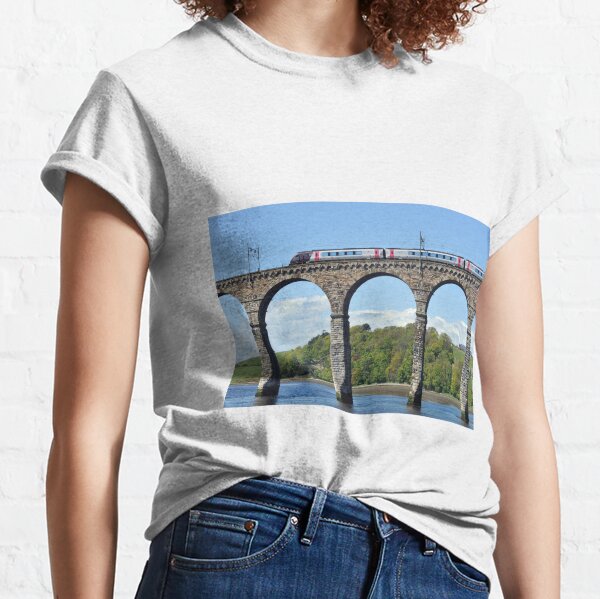 Train crossing the River Tweed, UK Classic T-Shirt