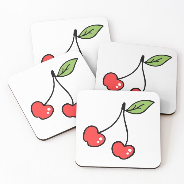 Item preview, Red cherries white background designed and sold by Jenmag.