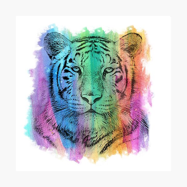 Watercolor Tiger Photographic Print