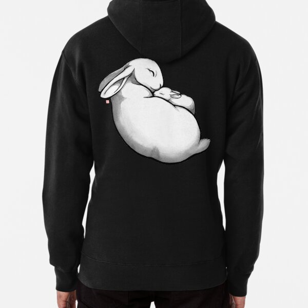 Rabbit Mother and Child, cut-out Pullover Hoodie