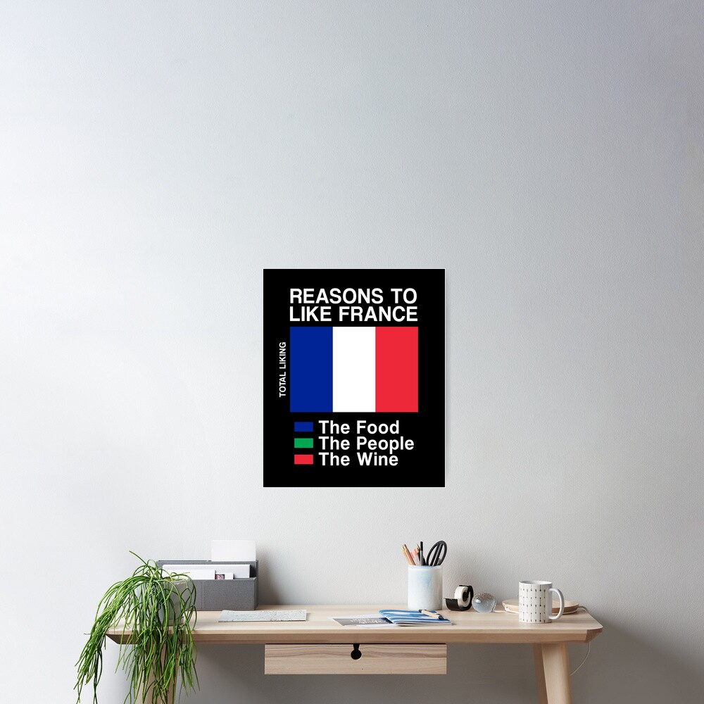  reasons to like france funny bar graph chart poster for sale by