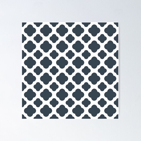 Item preview, Charcoal and White Quatrefoil Pattern designed and sold by KarinaI.