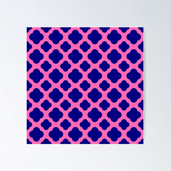 Item preview, Hot Pink and Navy Blue Quatrefoil Pattern designed and sold by KarinaI.