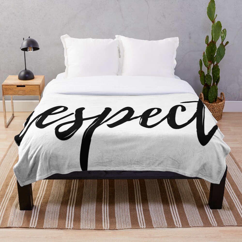 Respect on a throw blanket