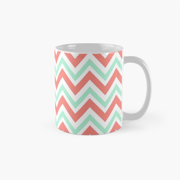 Item preview, Coral Pink and Mint Green Chevron Pattern designed and sold by KarinaI.