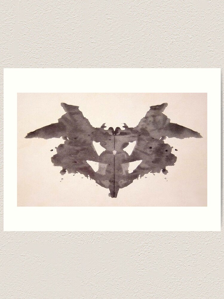 Alternate view of Psychology. Inkblot, first blot, Rorschach, inkblot test. Art Print