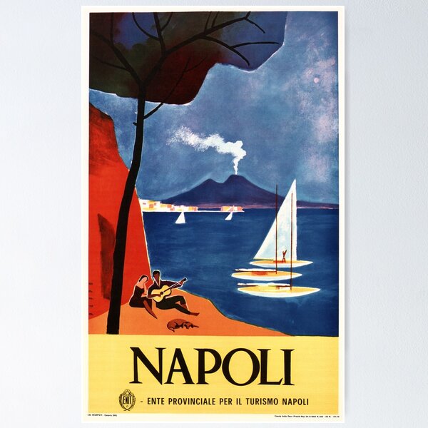 Item preview, NAPOLI ITALY Naples Seaside Beach Tourism Advertisement Vintage Italian  designed and sold by retroposters.