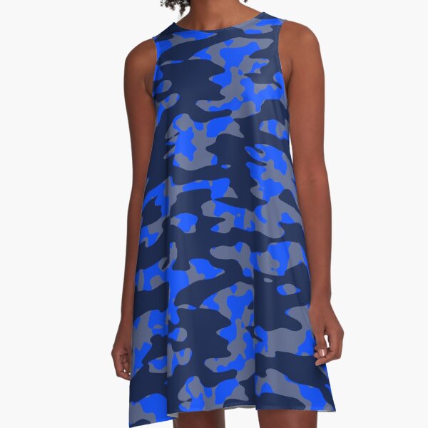 Camo Blues A-Line Dress