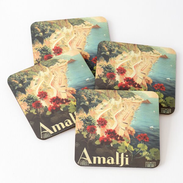 Item preview, AMALFI COAST SALERNO ITALY Vintage Tourism Retro Italian Travel designed and sold by retroposters.