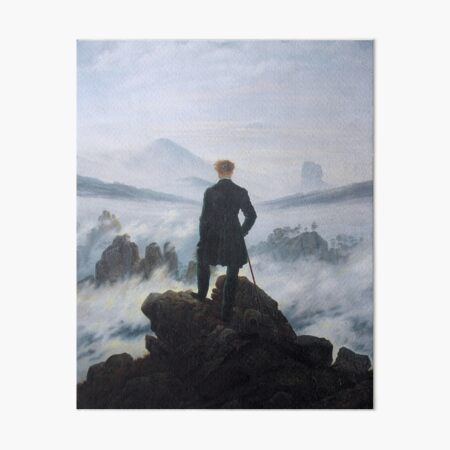 The wanderer above the sea of fog. Wanderer Above the Mist. 1818. Caspar David Friedrich. Art Board Print