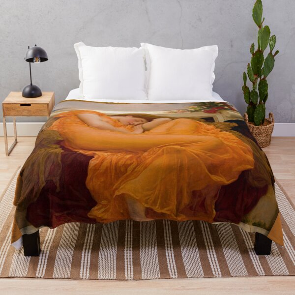 Flaming June. 1895. Frederic Leighton. Throw Blanket