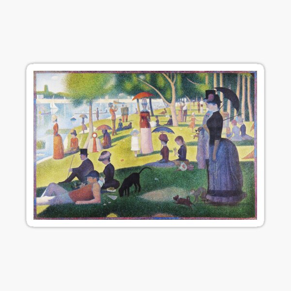 Pointillism. Georges Seurat. A Sunday on La Grande Jatte. 1884. Sticker