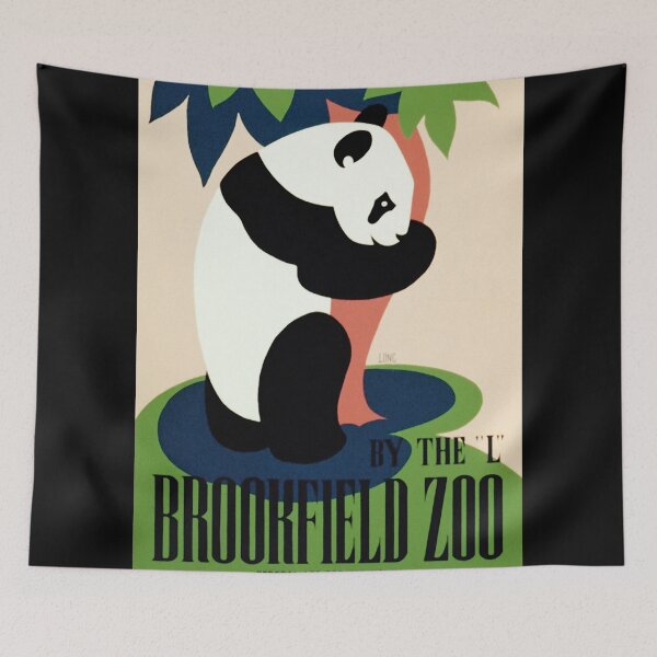 Item preview, Vintage Brookfield Zoo Panda WPA Ad designed and sold by Glimmersmith.