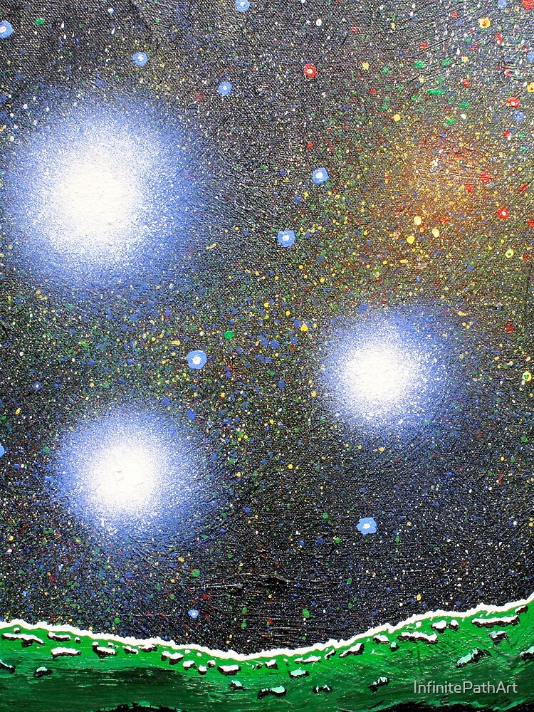Thumbnail 3 of 3, Scarf, Three Stars. designed and sold by InfinitePathArt.