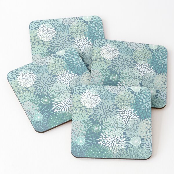 Item preview, Abstract Flower Garden Pattern, Teal and Green designed and sold by meggydesigns.