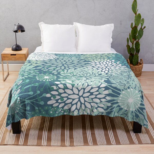 Item preview, Abstract Flower Garden Pattern, Teal and Green designed and sold by meggydesigns.