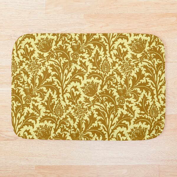 Item preview, William Morris Thistle Damask, Mustard Gold  designed and sold by Marymarice.