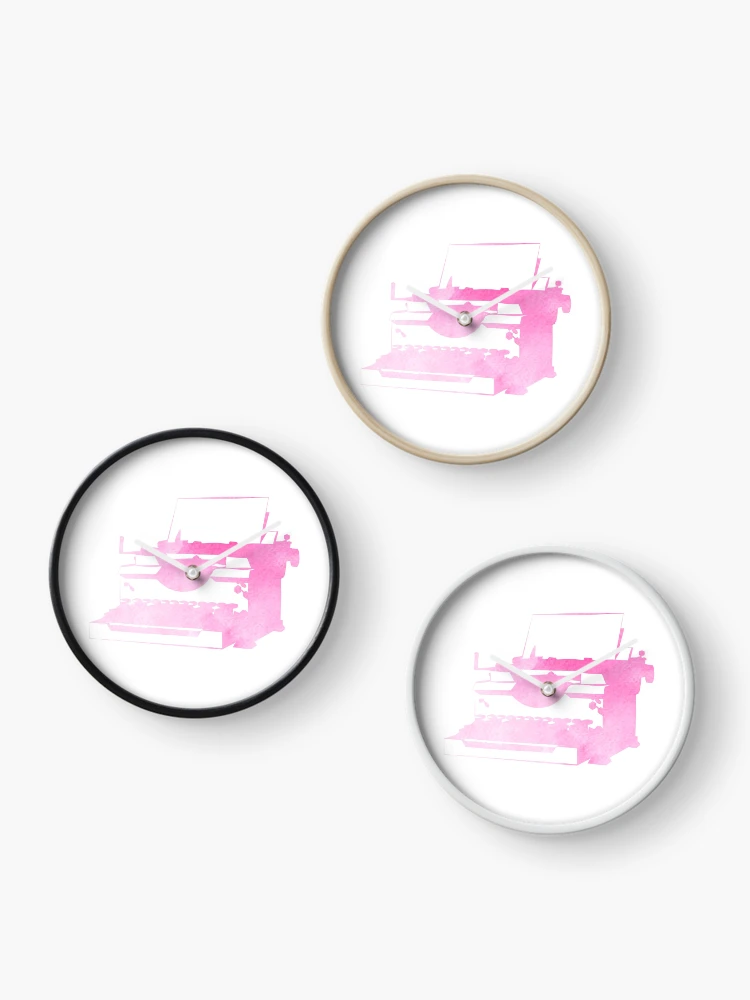 Thumbnail 3 of 4, Clock, Pink Typewriter - Writer Sticker designed and sold by StickersStore.