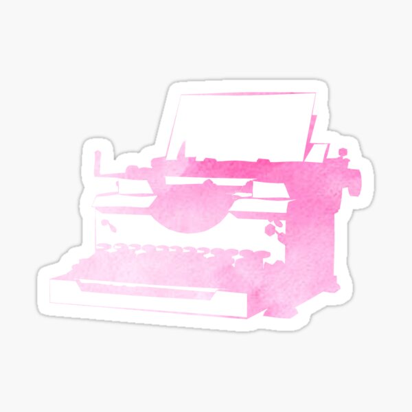 Item preview, Pink Typewriter - Writer Sticker designed and sold by StickersStore.