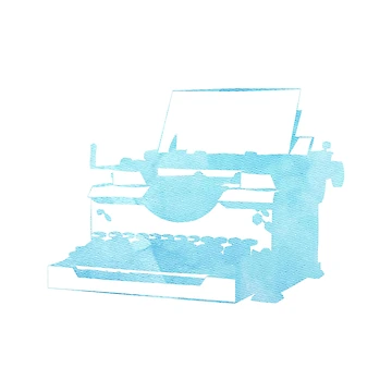 Artwork thumbnail, Blue Typewriter - Writer Sticker by StickersStore