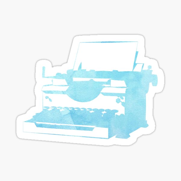 Item preview, Blue Typewriter - Writer Sticker designed and sold by StickersStore.