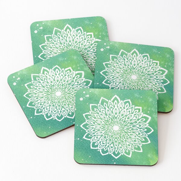 Item preview, Colorful Green Shades White Mandala designed and sold by Sunfreestar.