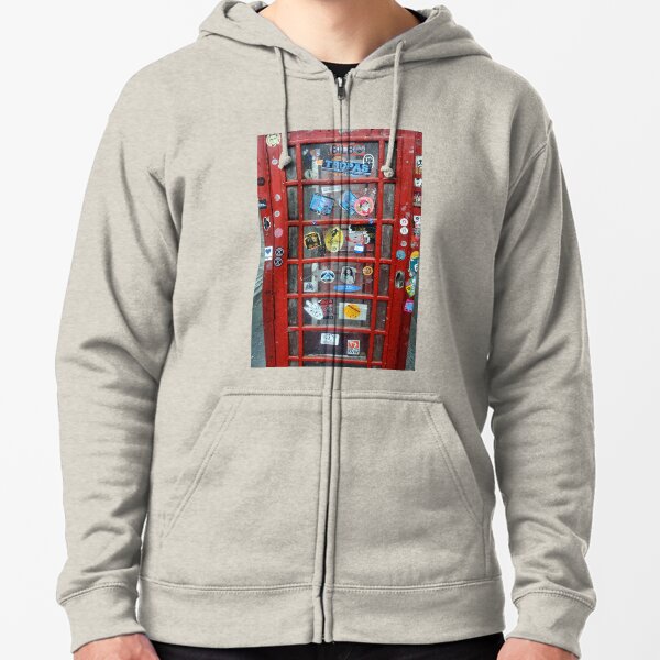Red Telephone Box - Royal Mile, Edinburgh Zipped Hoodie