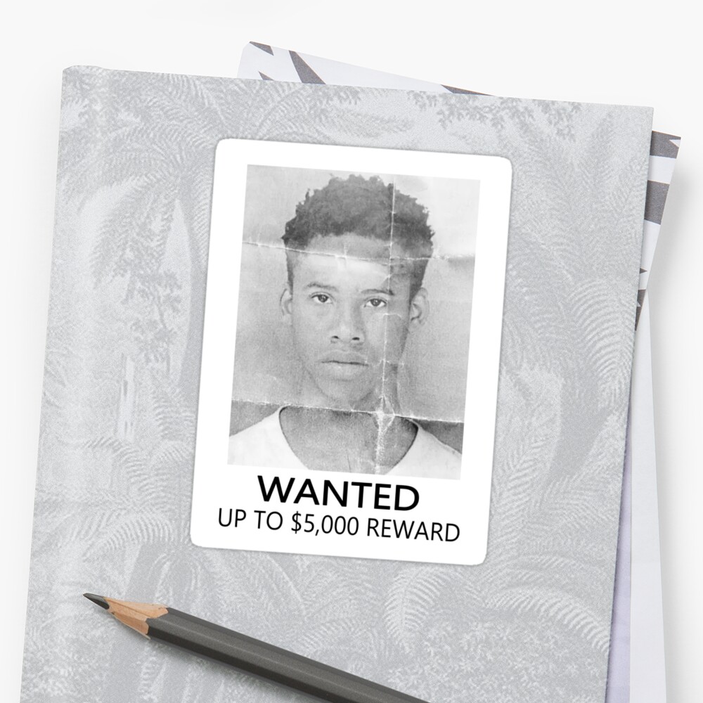 "Tay-K Wanted Poster #FREETAYK" Sticker by LewisAK47 | Redbubble