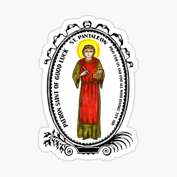 Item preview, St Pantaleon Patron Saint of Good Luck designed and sold by myaltar.