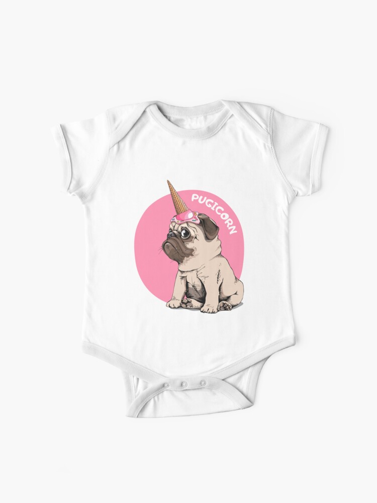 Pugicorn Pug Unicorn Cotton Short Sleeve T Shirts for Baby Toddler Infant