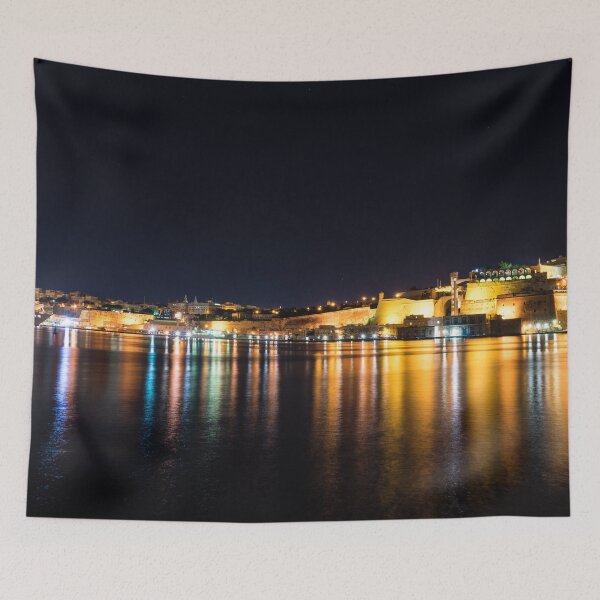 Item preview, Maltese Glow - Valletta Malta Grand Harbour at Night designed and sold by Georgia Mizuleva.