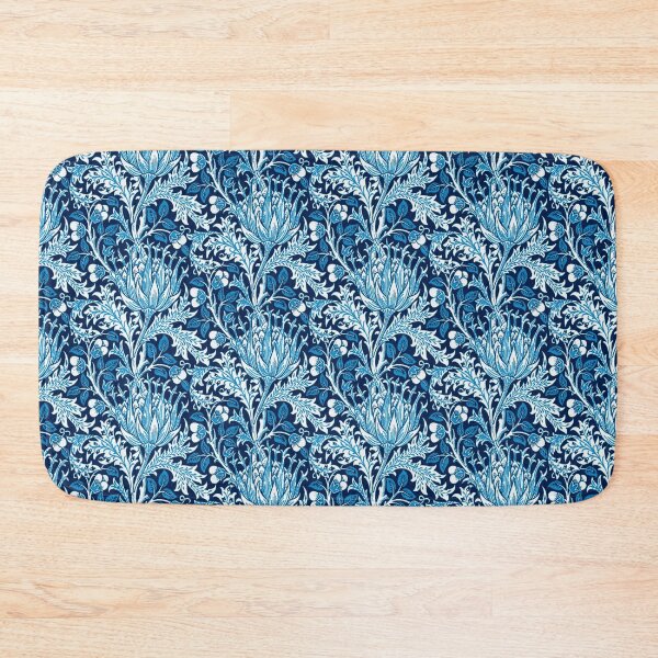 Item preview, William Morris Artichoke Damask, Indigo Blue and White designed and sold by Marymarice.