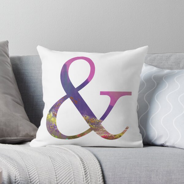 Ampersand Sign. Beautiful Ampersand Symbol. Inspirational Decor. Throw Pillow