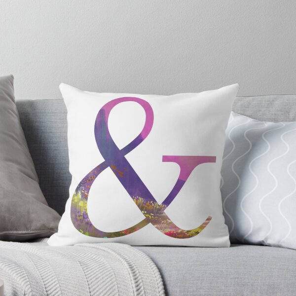 Ampersand Sign. Beautiful Ampersand Symbol. Inspirational Decor. Throw Pillow