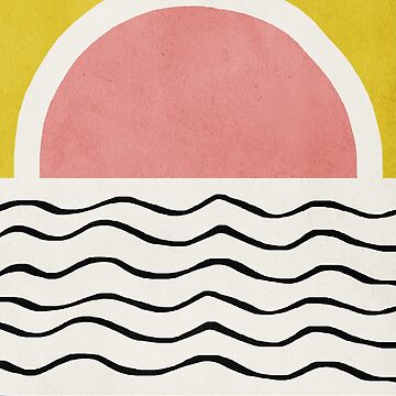 Artwork thumbnail, Sunset, Abstract, Mid century modern kids wall art, Nursery room by juliaemelian