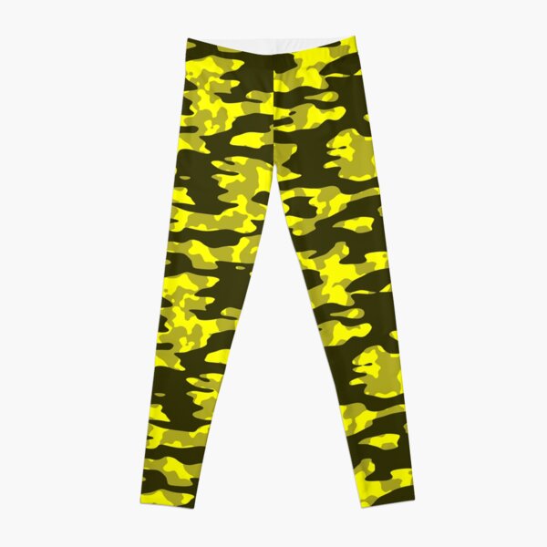 Yellow & Black Camouflage Leggings
