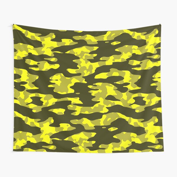Yellow & Black Camouflage Tapestry