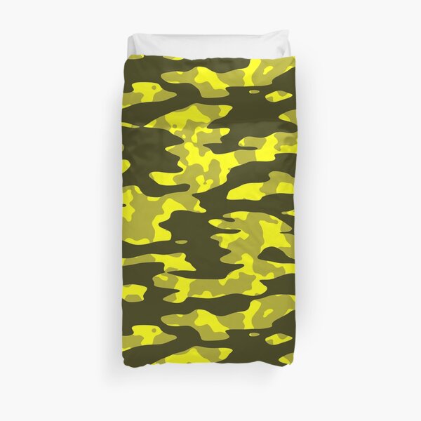 Yellow & Black Camouflage Duvet Cover