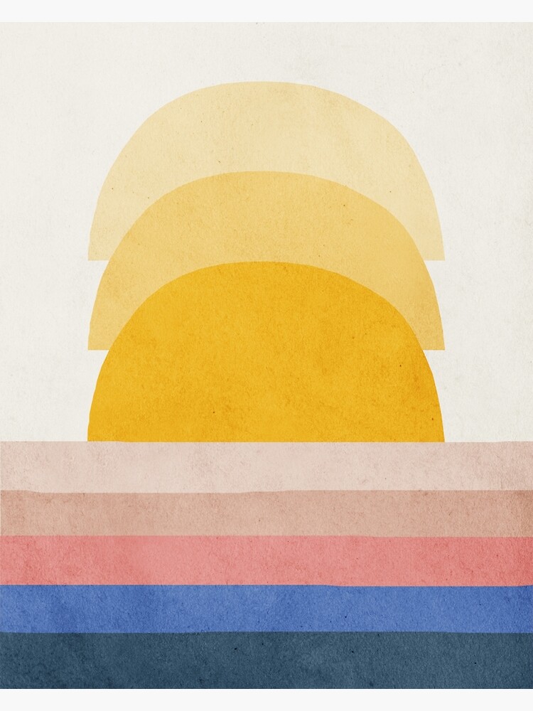 "Sunset, Abstract, Mid century modern kids wall art, Nursery room" Art