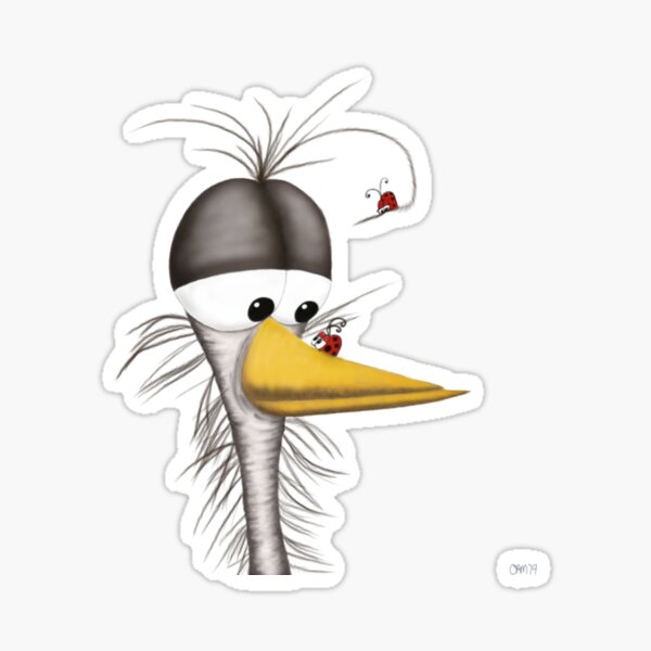 Item preview, Ernie The Egret And Ladybugs designed and sold by OneArtsyMomma.