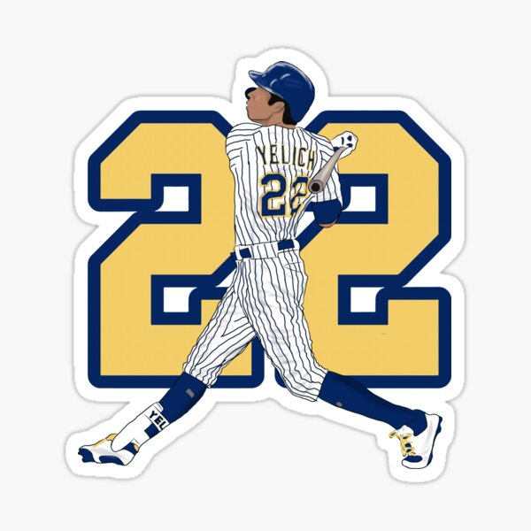 Men's Brew Crew Christian Yelich #22 Hader #71 Milwaukee Brew Baseball  Jersey