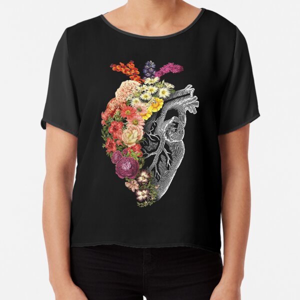 Flower Heart Spring Chiffon Top