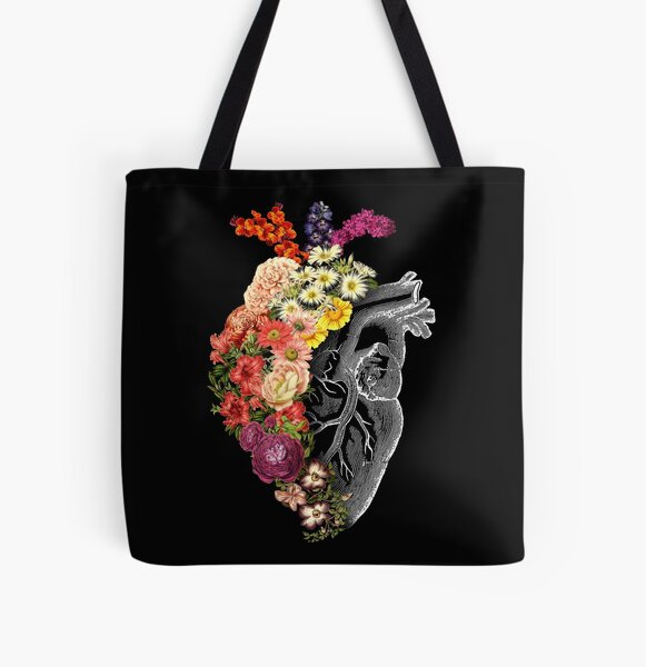 Flower Heart Spring All Over Print Tote Bag