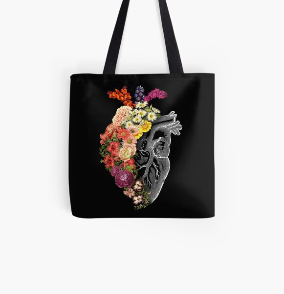 Flower Heart Spring All Over Print Tote Bag