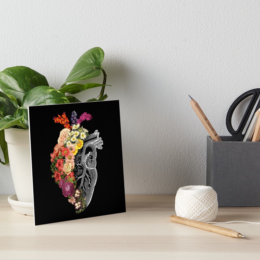 Flower Heart Spring Art Board Print