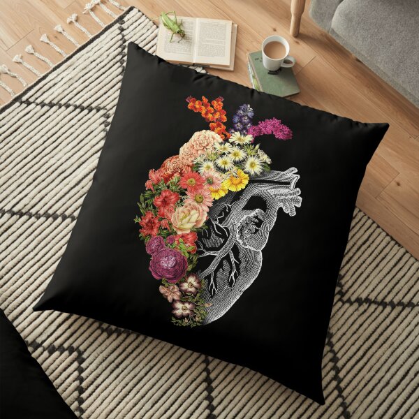 Flower Heart Spring Floor Pillow